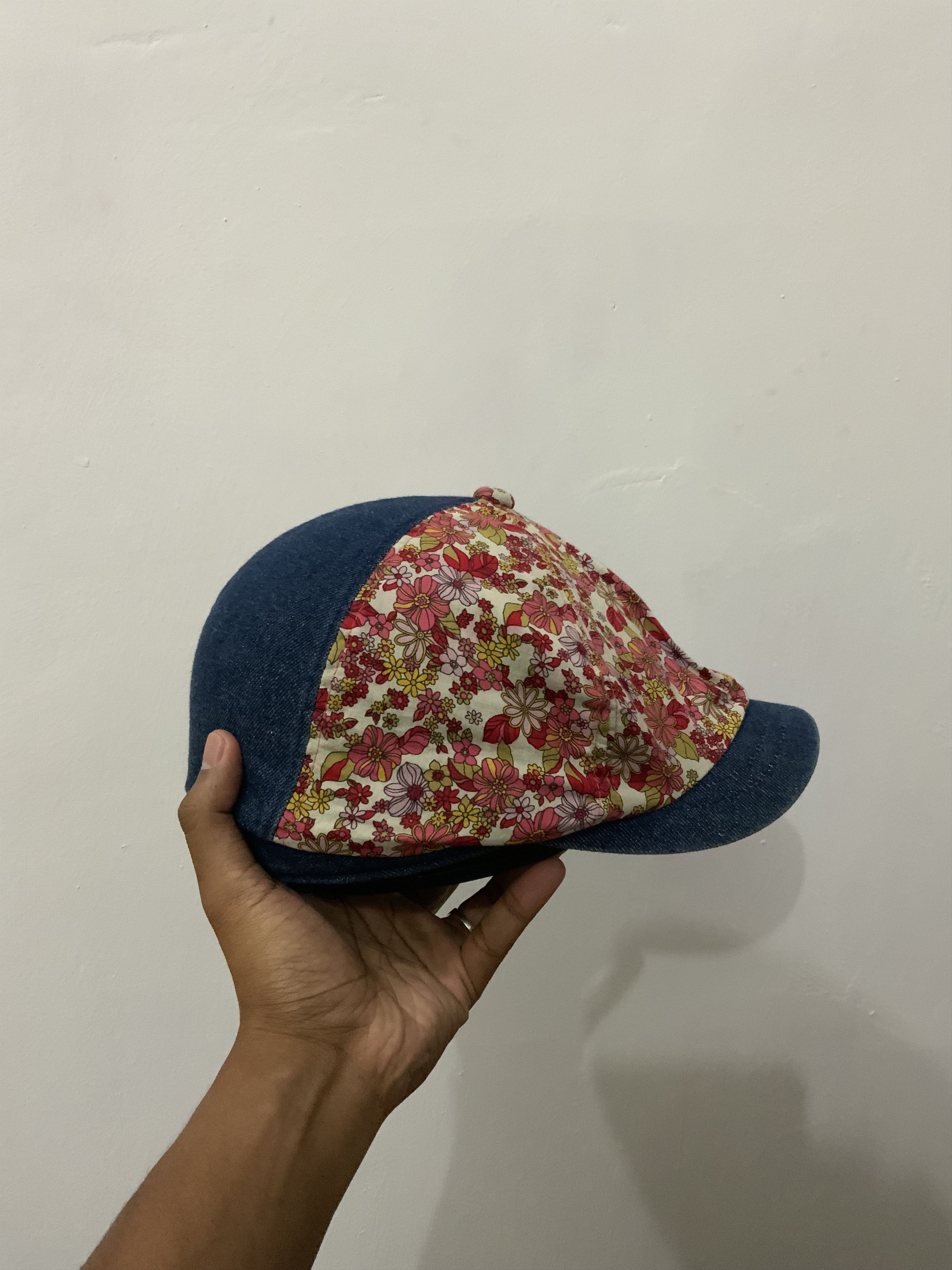 If Six Was Nine Denime Flower Patchwork Newsboy Hat Size ONE SIZE - 5 Thumbnail