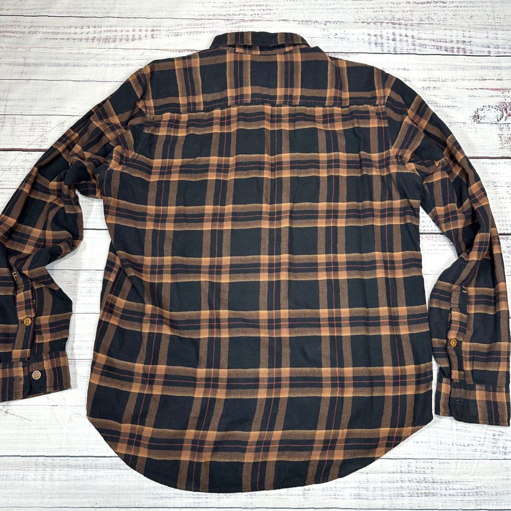 Frye Frye Mens Long Sleeve Button-Up Plaid Flannel Shirt Brown 100% Cotton Lg SZ L Size US L / EU 52-54 / 3 - 4 Thumbnail