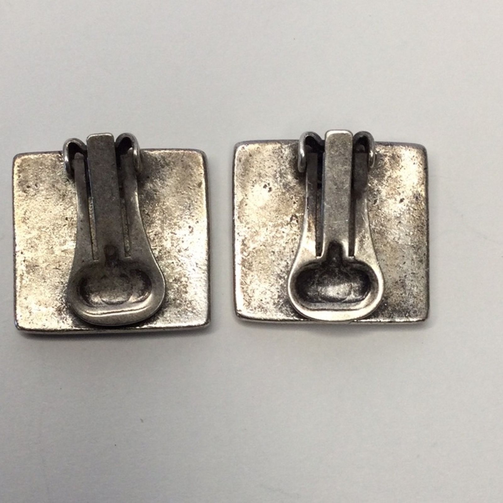 Other Square Geometric Green & Gray Vintage 1980's ClipOn Earrings Size ONE SIZE - 7 Thumbnail