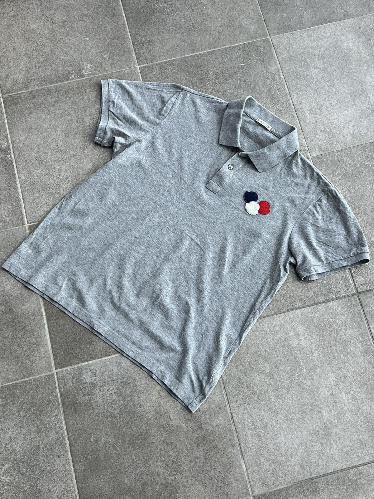 Moncler Moncler Maglia Polo Manica Corta grey triple logo Size US S / EU 44-46 / 1 - 1 Thumbnail