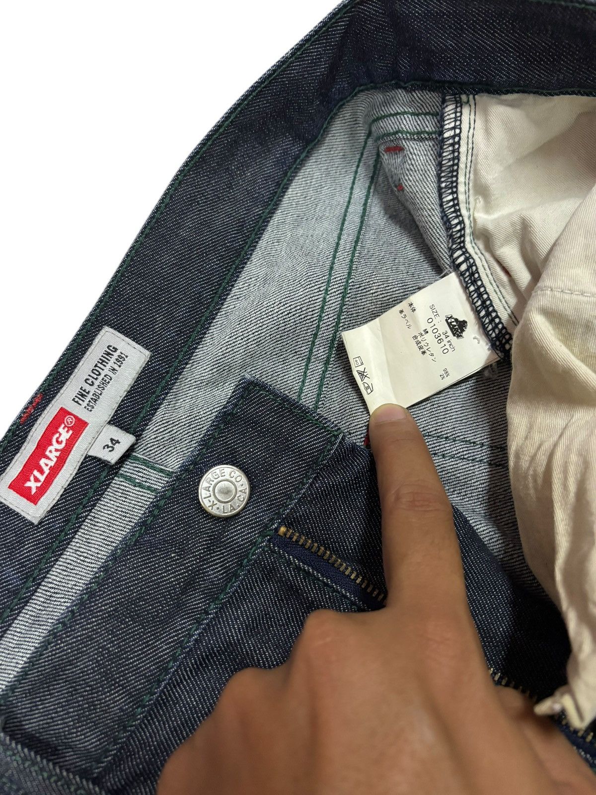 Designer × Vintage × Xlarge 90s Vintage XLarge Indigo Blue Washed Jeans Size US 34 / EU 50 - 6 Thumbnail