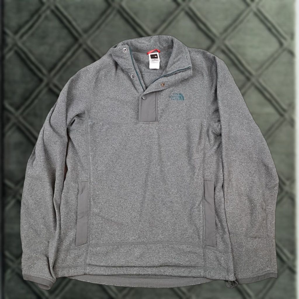 The North Face The North Face Mens Small Gray Fleece 1/4 Zip Snap Pullover Outdoor Sweatshirt Jacket Size US S / EU 44-46 / 1 - 1 Thumbnail