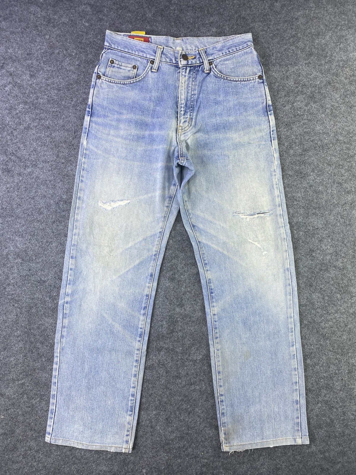 Edwin × Japanese Brand × Jean Edwin 604 Distress Blue Wash Denim - J903 Size US 29 - 1 Thumbnail
