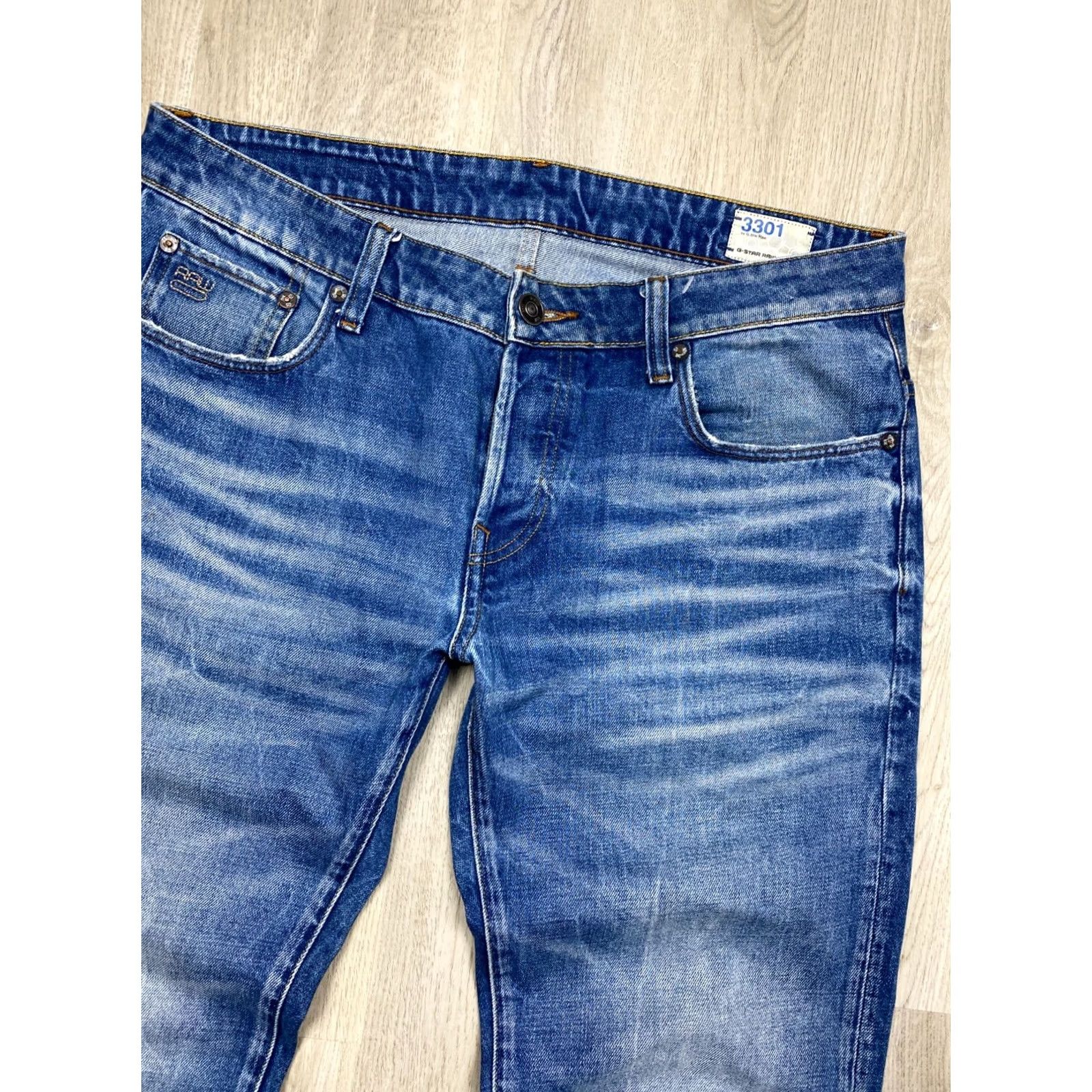 G-Star VINTAGE G Star Raw Denim Jeans 33 Mens Jeans Slim Regular jeans Blue 90s Stars Fashion Mens Size US 33 - 5 Thumbnail