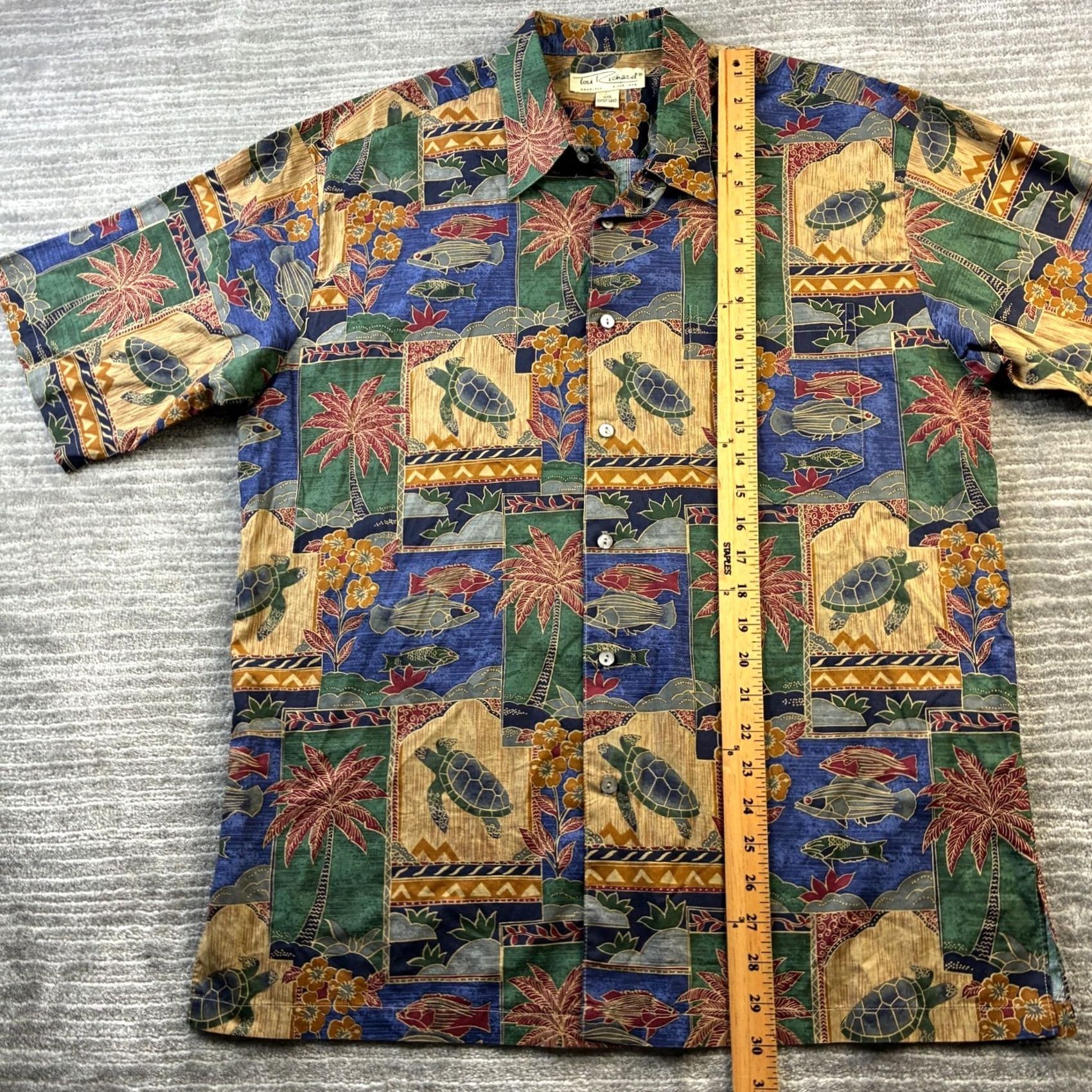 Tori Richard Tori Richard Shirt Mens Large Button Camp Hawaiian Cotton Lawn All Over Print Size US L / EU 52-54 / 3 - 6 Thumbnail