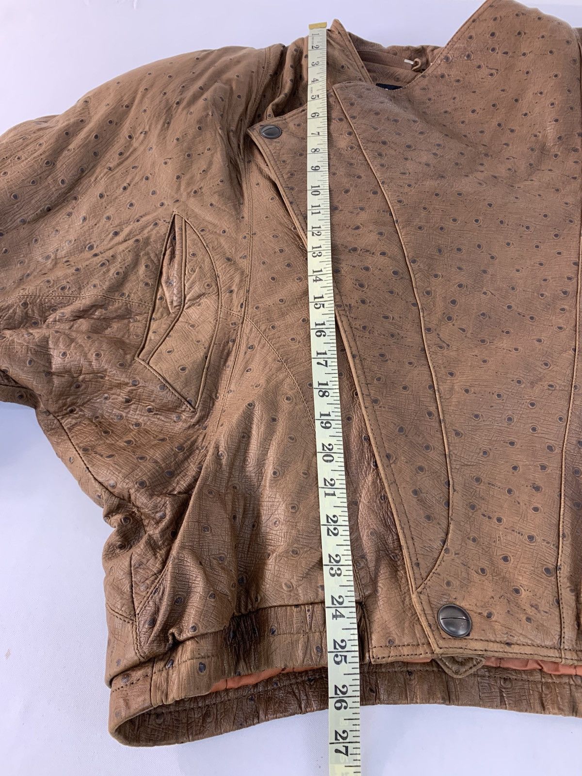 Marc Buchanan × Pelle Pelle RARE 90s Pelle Pelle Marc Buchanan Ostrich Leather Jacket Size US M / EU 48-50 / 2 - 9 Thumbnail
