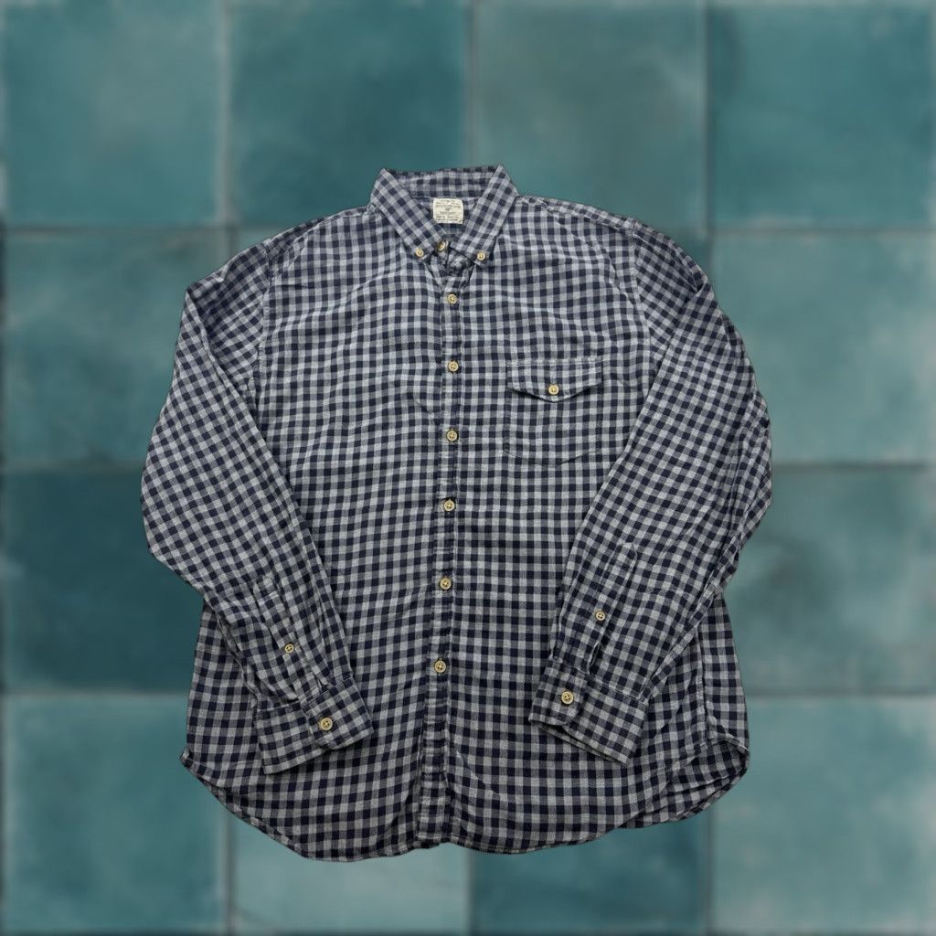 J.Crew J.Crew Shirt Mens Large Gray Plaid Workshirt Button Long Sleeve Size US L / EU 52-54 / 3 - 1 Thumbnail