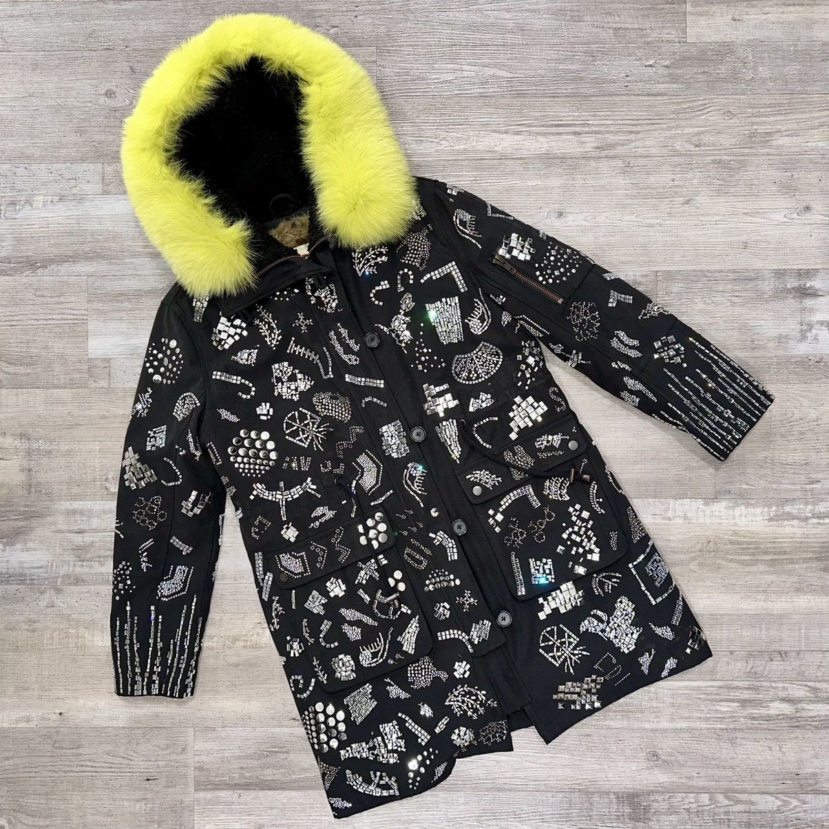 Libertine LIBERTINE FUR LINED PARKA WITH GEOMETRIC EMBELLISHMENT SMALL Size S / US 4 / IT 40 - 1 Thumbnail