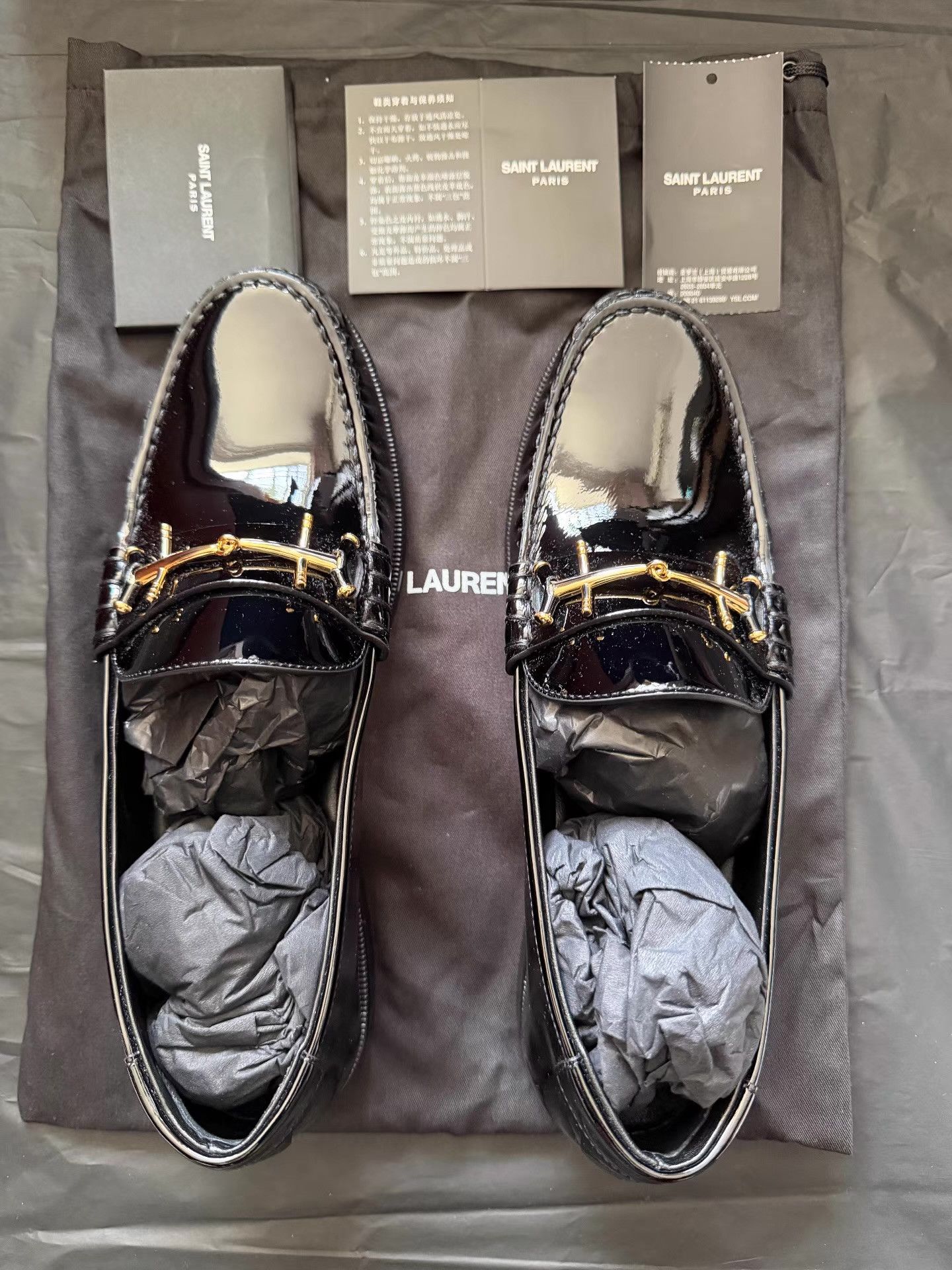 Saint Laurent Paris SaintLaurentMen's Runway Patent Leather Horsebit Loafers Ｑ23 Size US 8 / EU 41 - 3 Thumbnail