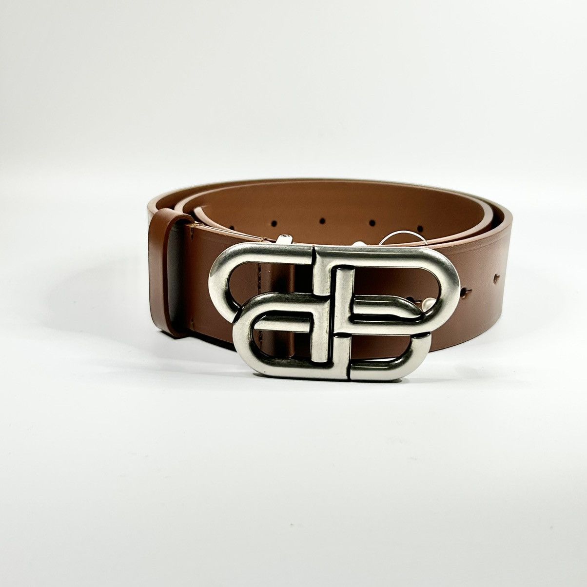 Balenciaga New Balenciaga B Buck Brown Leather Belt Size 80 Size 32 - 1 Thumbnail
