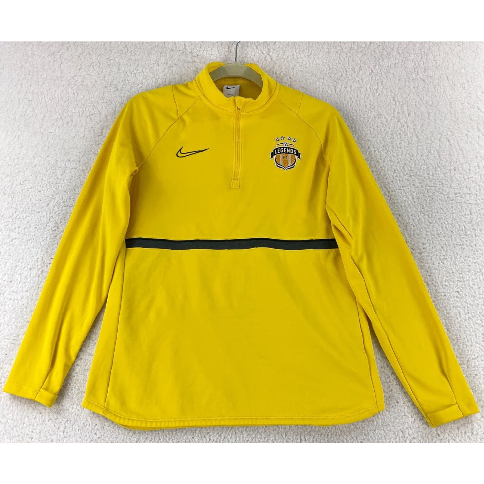 Nike Nike Dri-Fit Legends Soccer Sweater Large Yellow 1/4 Zip Long Sleeve Pullover Size US L / EU 52-54 / 3 - 2 Thumbnail
