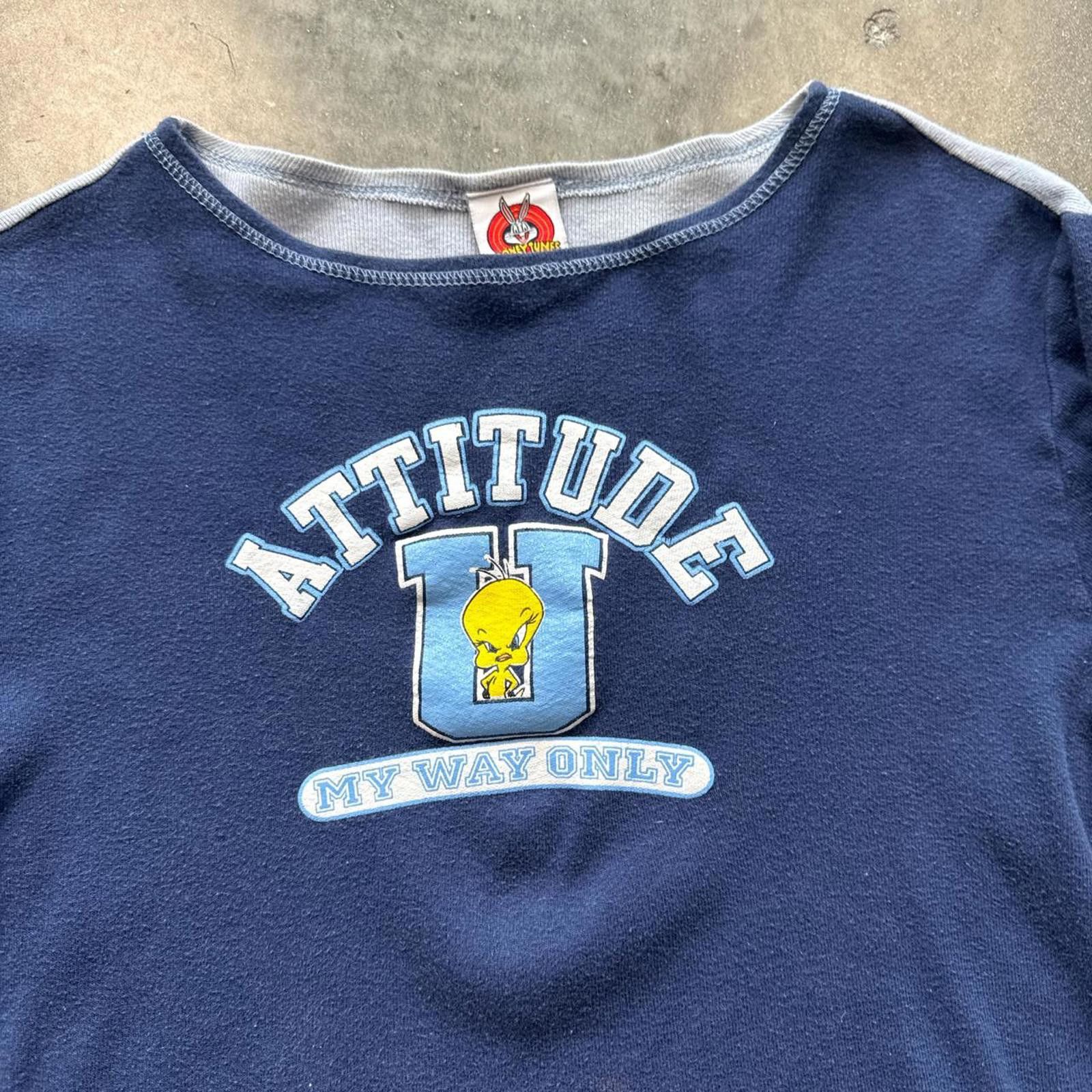 Other Tunes Tweety Bird Graphic Long Sleeve Vintage Y2k T-Shirt Size S / US 4 / IT 40 - 3 Thumbnail