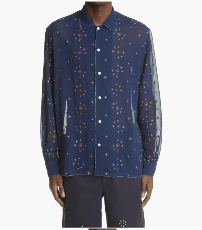 Bode Bode x Marcus Paul Star Cross Stitch Button-Up Shirt Size US M / EU 48-50 / 2 - 4 Thumbnail