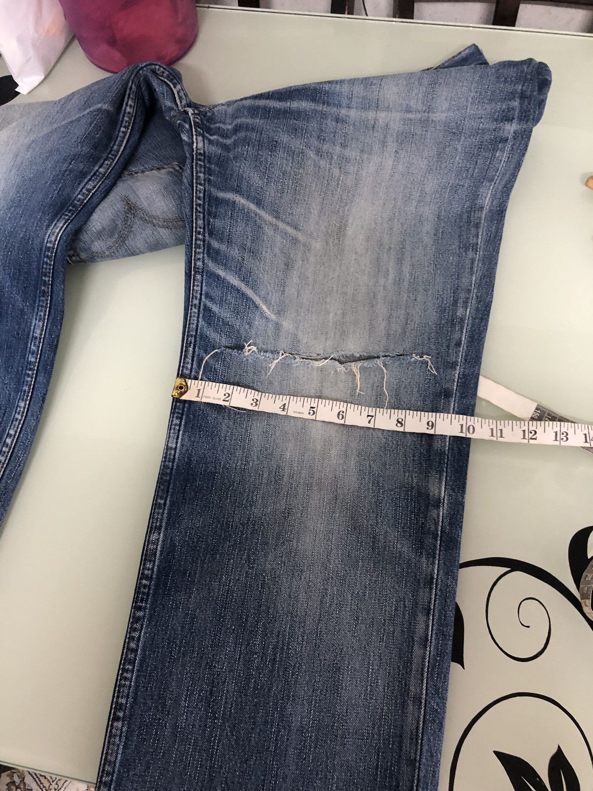 Levi's Vintage Levis 502 Flare Straight Cut Distressed Jeans Size US 37 - 22 Thumbnail