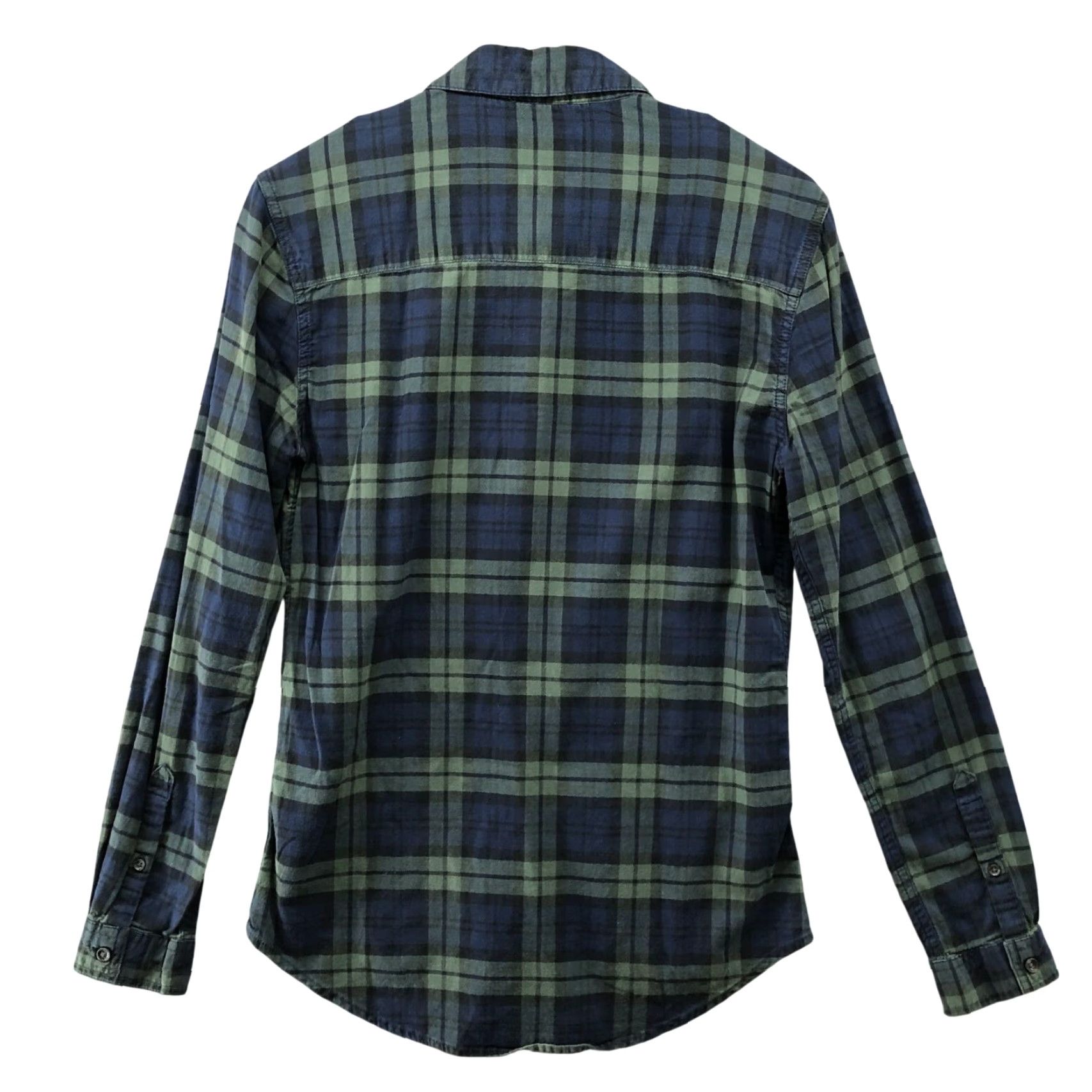 Topman Topman Muscle Fit Flannel Shirt Mens S Blackwatch Plaid Lightweight Long Sleeve Shirt Size US S / EU 44-46 / 1 - 2 Thumbnail