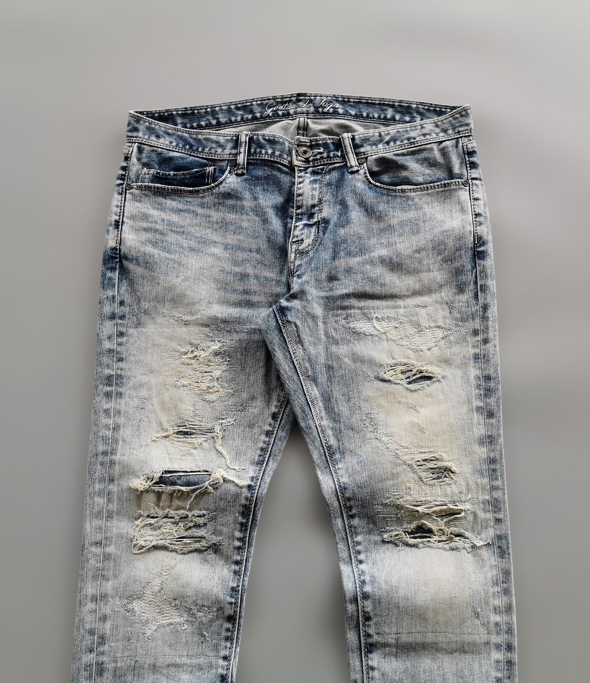 GOSTAR DE FUGA Go Star de Fuga Distressed Denim Jean Zipper Slit Hem Grunge Size US 33 - 4 Thumbnail