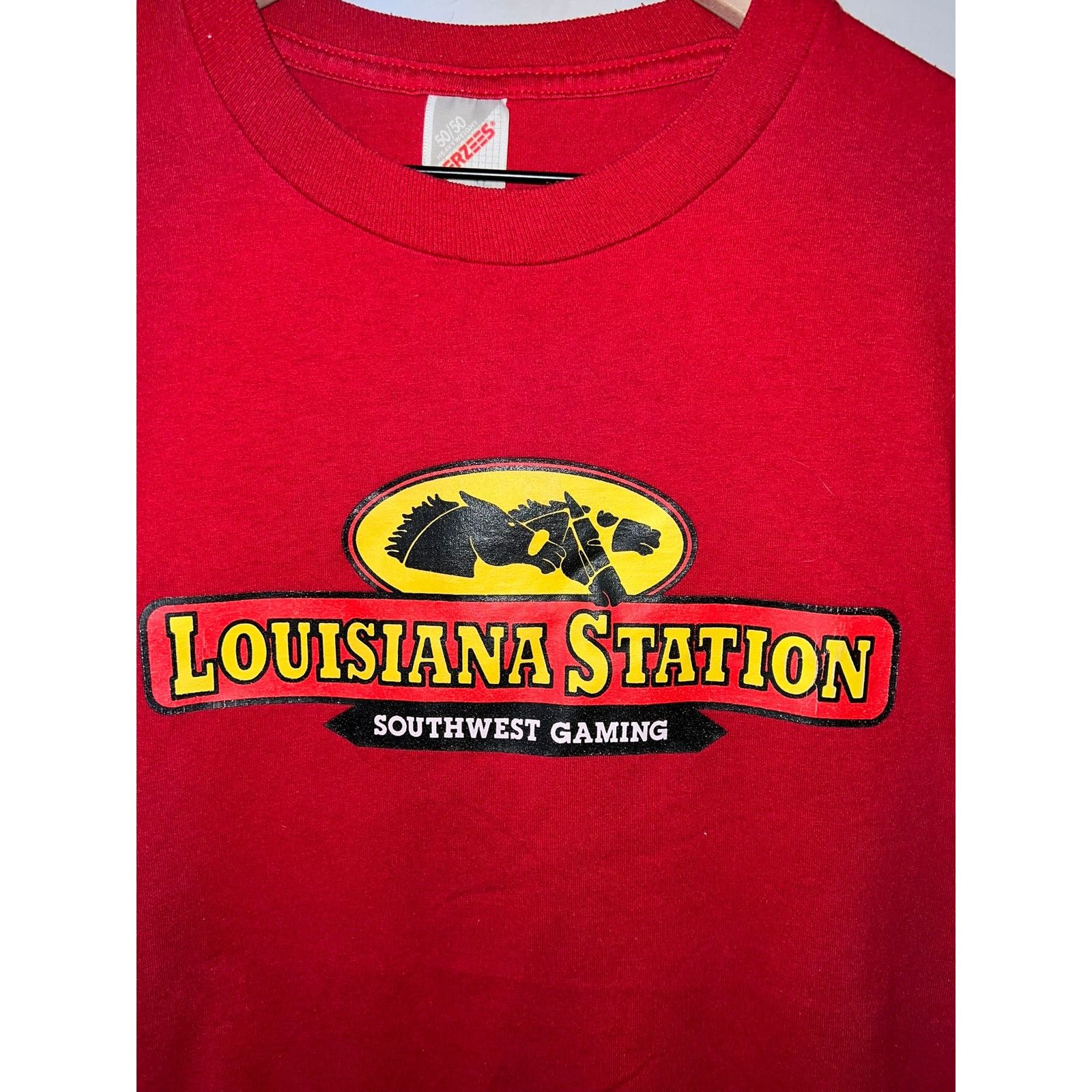Jerzees Vintage Louisiana Station Shirt Southwest Gaming Horse Tee X Size US XL / EU 56 / 4 - 2 Thumbnail