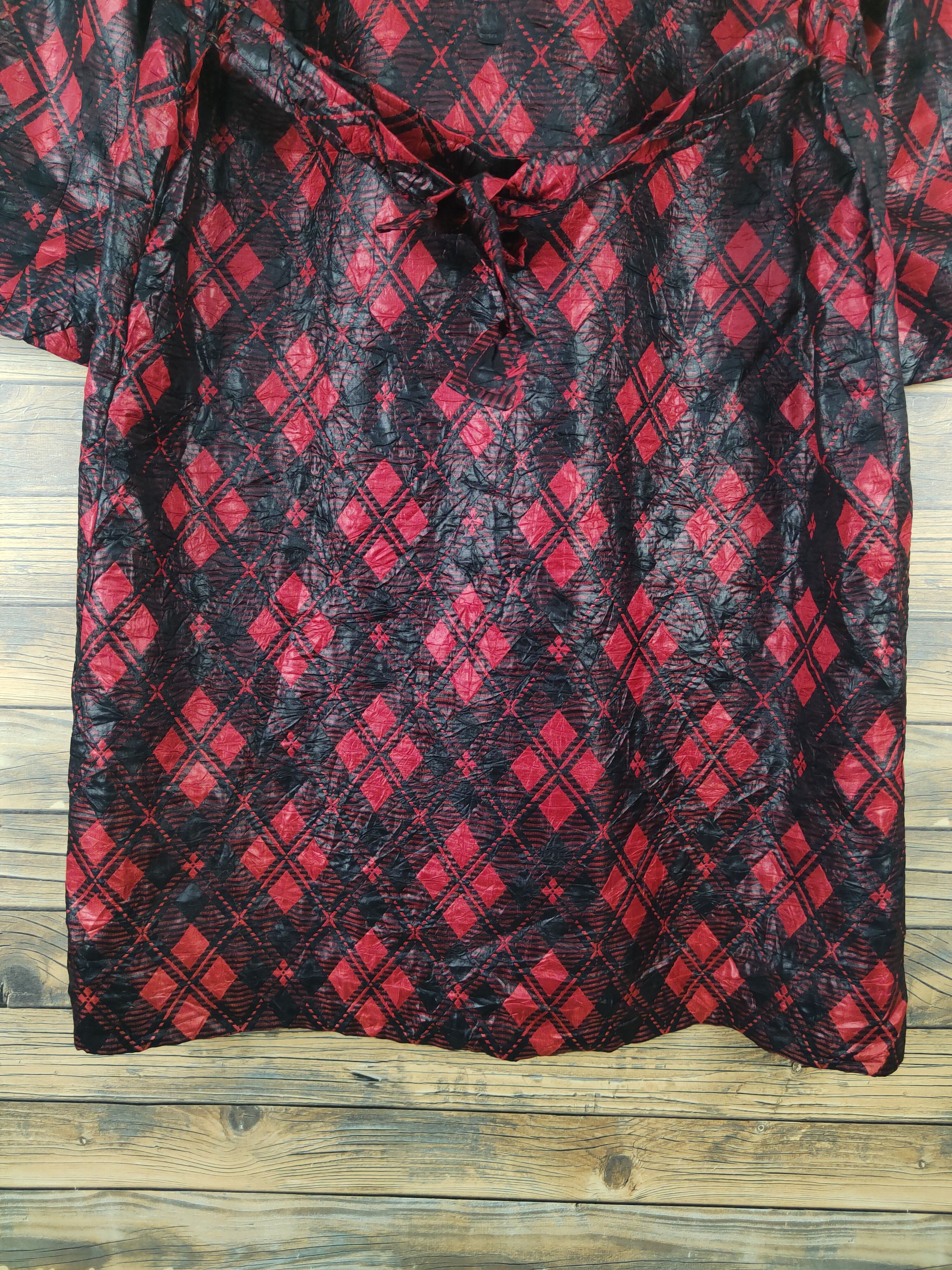 Japanese Brand × Vintage Avant garde fashion by Japanese Brand Red Black Coats Size L / US 10 / IT 46 - 9 Thumbnail