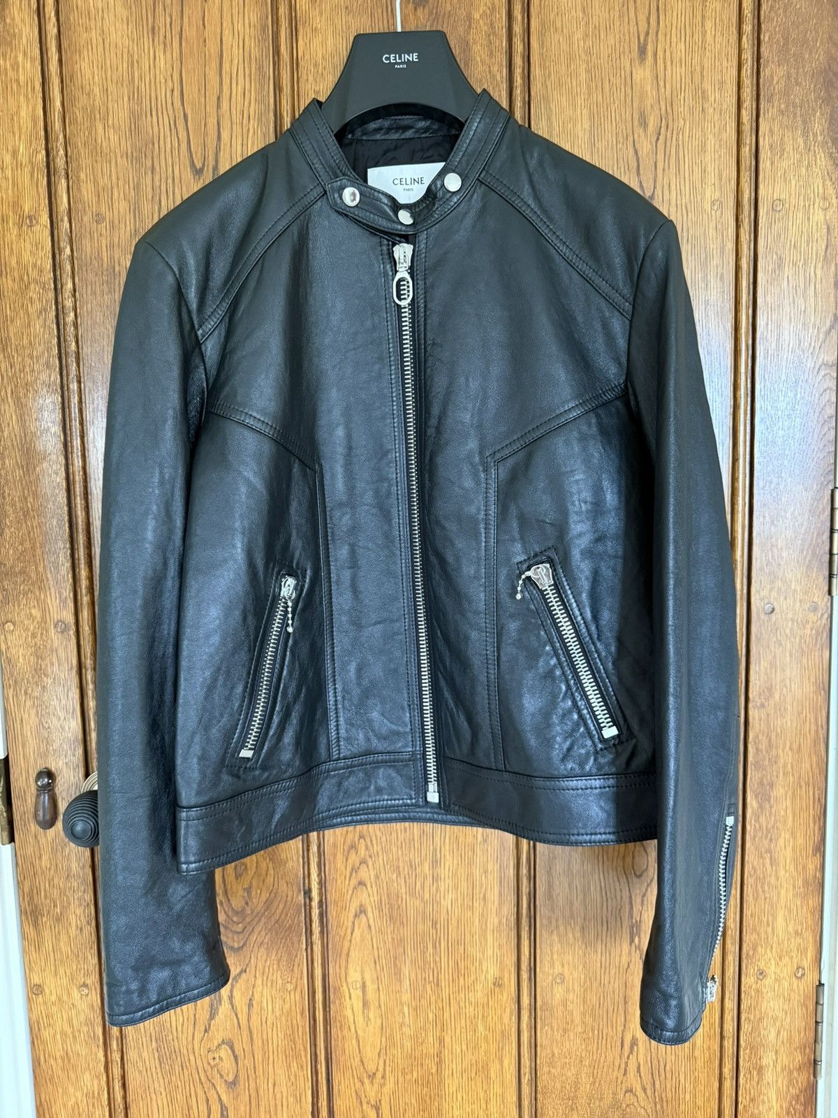 Celine $5.7k FW24 Celine Cafe Racer blouson leather jacket Hedi 52 Size US L / EU 52-54 / 3 - 2 Thumbnail