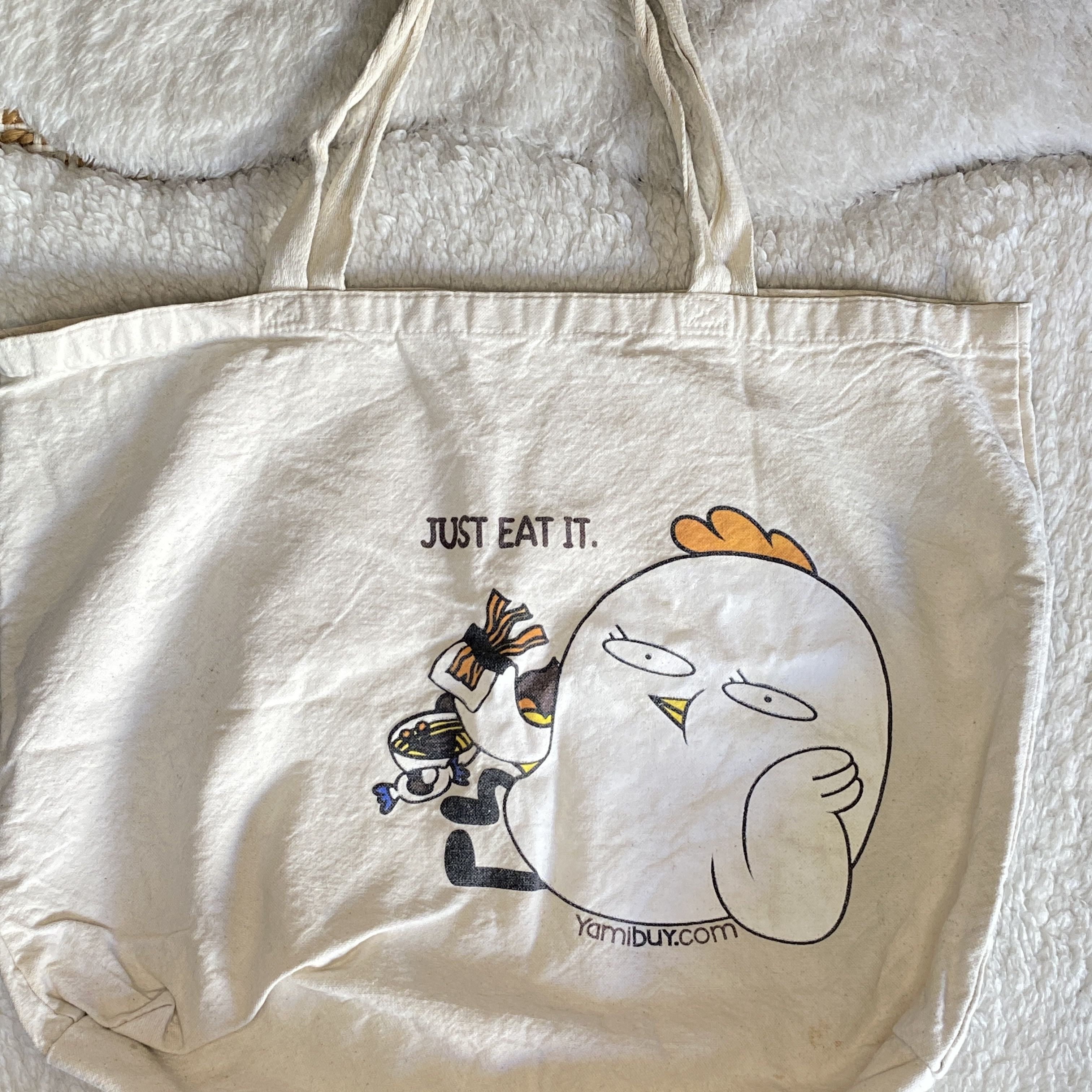 Other Yami White Canvas Tote Bag - Large Everyday Cotton Shopper Size ONE SIZE - 8 Thumbnail