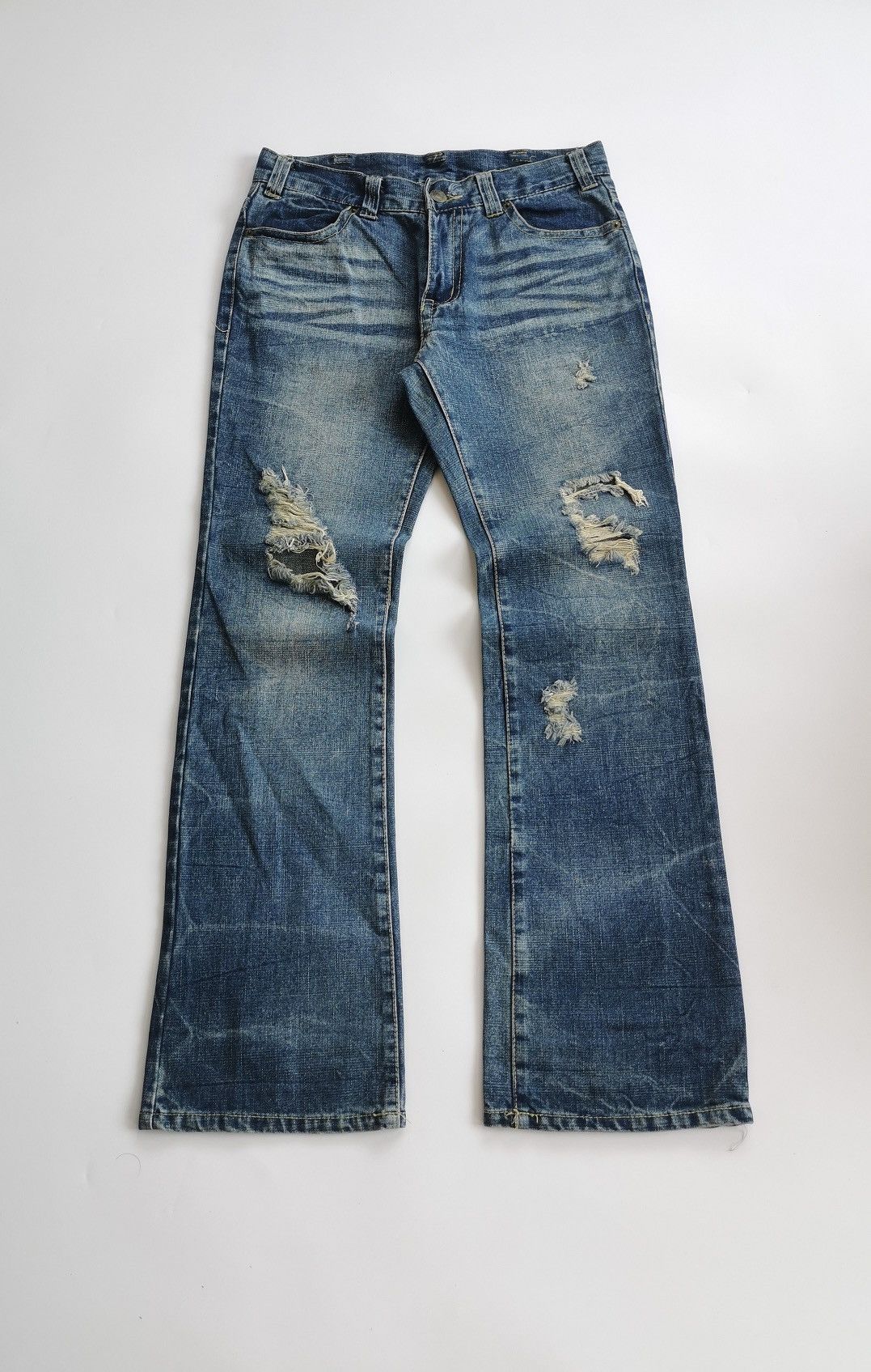 Japanese Brand Bootcut WLC.Co Japan Pigskin Leather Jeans Size US 30 / EU 46 - 2 Thumbnail