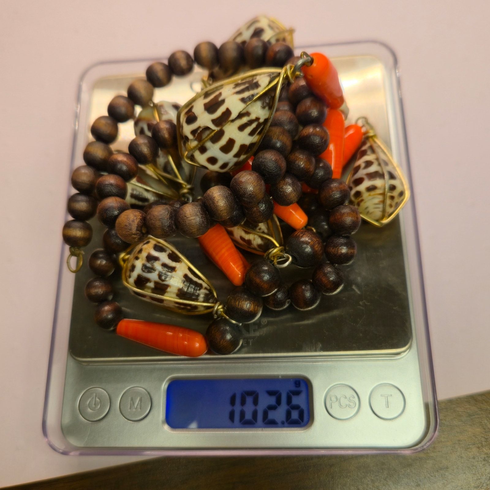 Vintage Vintage Chunky Statement Necklace Tiger Cone Shell Fringe Size ONE SIZE - 6 Thumbnail