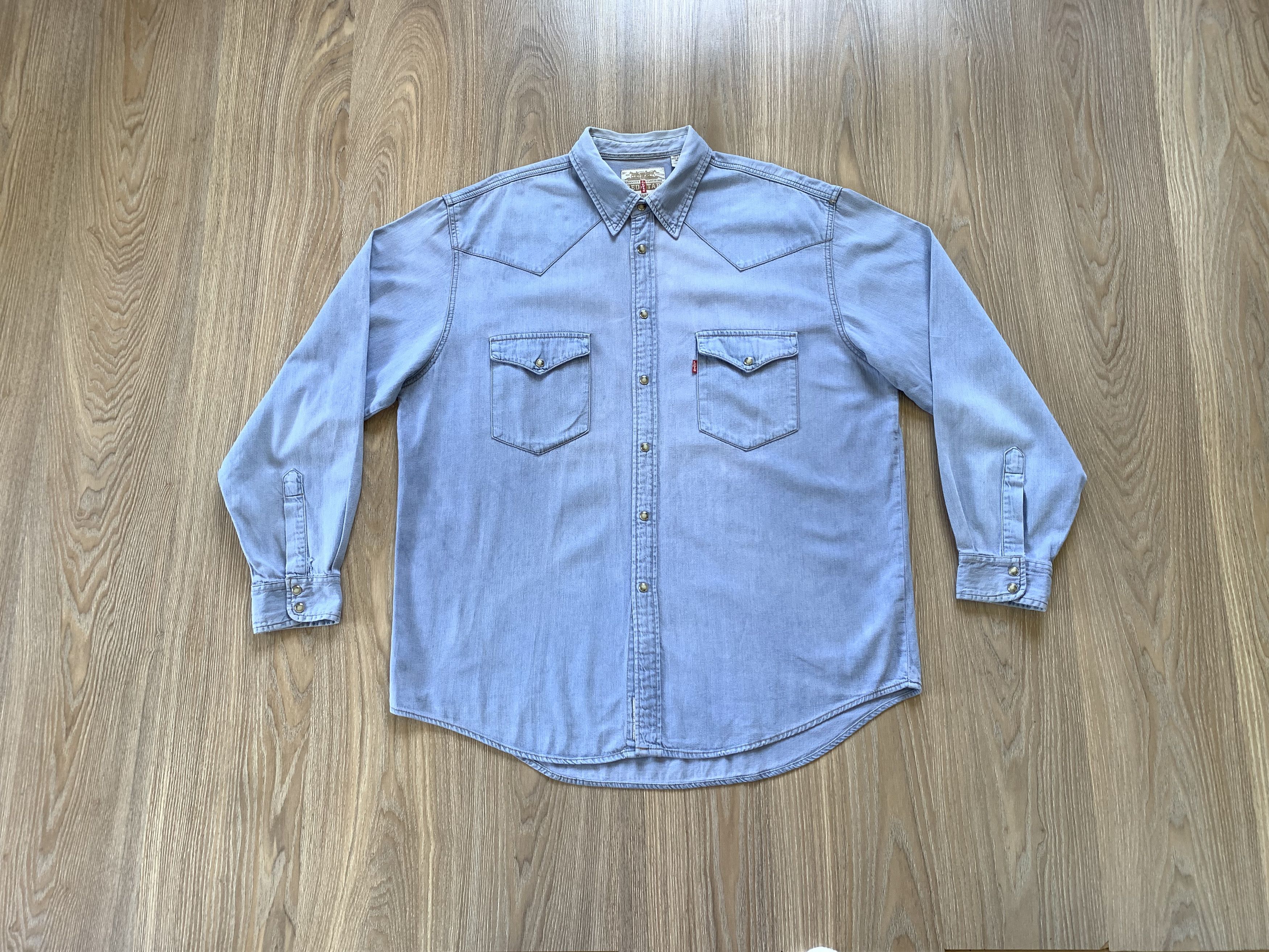 Levi's × Levi's Vintage Clothing × Vintage Levi's Red Tab Authentic Vintage Denim Button Up Shirt Size US XL / EU 56 / 4 - 1 Thumbnail