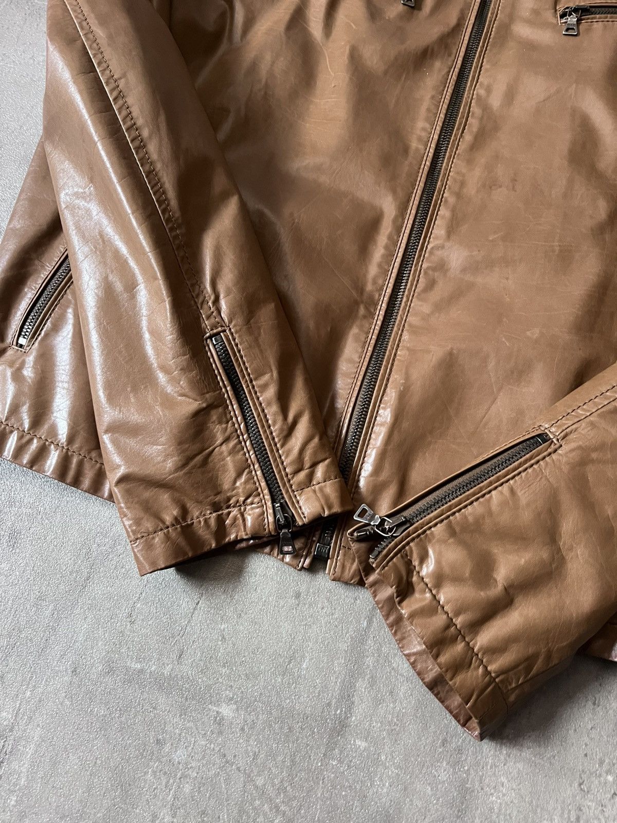 Prada Prada S/S 2006 brown soft lamb leather bomber jacket Size US L / EU 52-54 / 3 - 8 Thumbnail