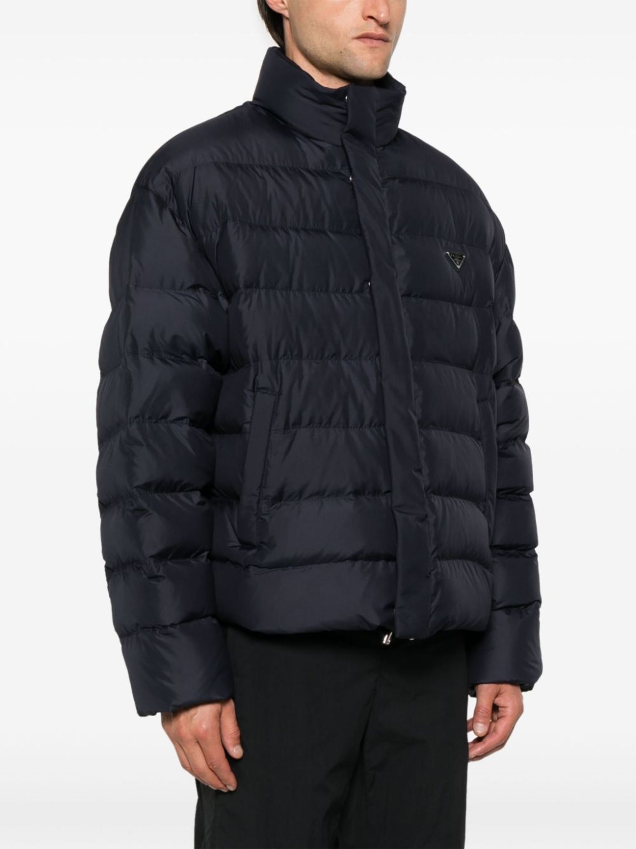 Prada o1mt1gz0925 Triangle-Logo Puffer Jacket in Blue Size US M / EU 48-50 / 2 - 3 Thumbnail