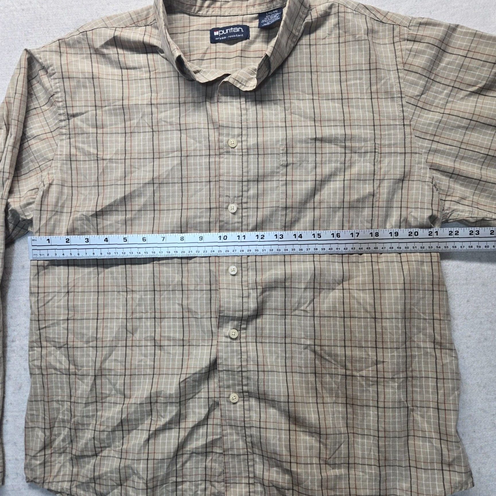 Vintage Puritan Brown Button-Up Long Sleeve Shirt Adult Large Mens Size US L / EU 52-54 / 3 - 4 Thumbnail