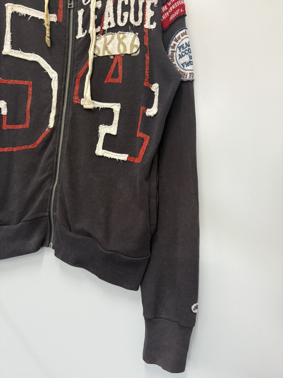 Japanese Brand 🔥 Vintage "Athletic League 54" Zip Up Hoodie - Size M Size US M / EU 48-50 / 2 - 2 Thumbnail