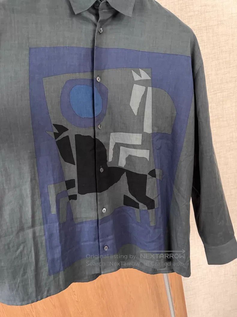 Hermes Hermes Men's abstract horse print shirt for spring and aut Size US XS / EU 42 / 0 - 4 Thumbnail