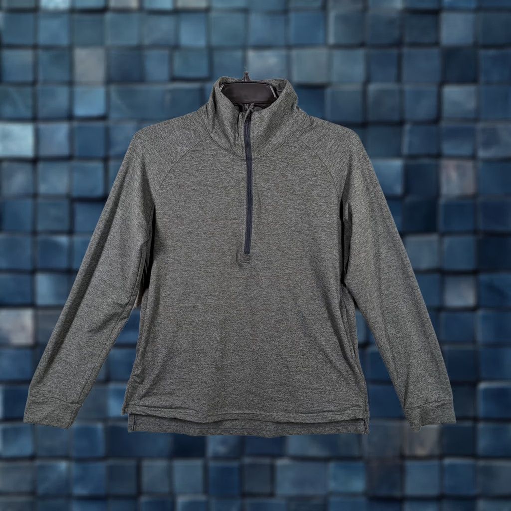 Marine Layer Marine Layer WEEKEND SPORT 1/4 Zipper Long Sleeve Gray Top S Womens Blouse V-Neck Fashion Polyester Spandex Solid Casual Size S / US 4 / IT 40 - 1 Thumbnail