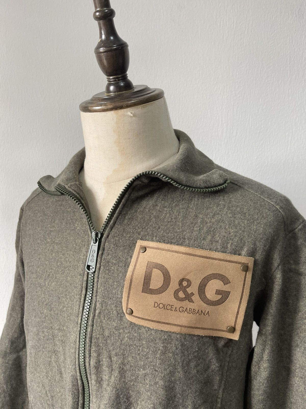 Dolce & Gabbana 90s Dolce & Gabbana Leather Patch Wool Jacket Size US M / EU 48-50 / 2 - 4 Thumbnail