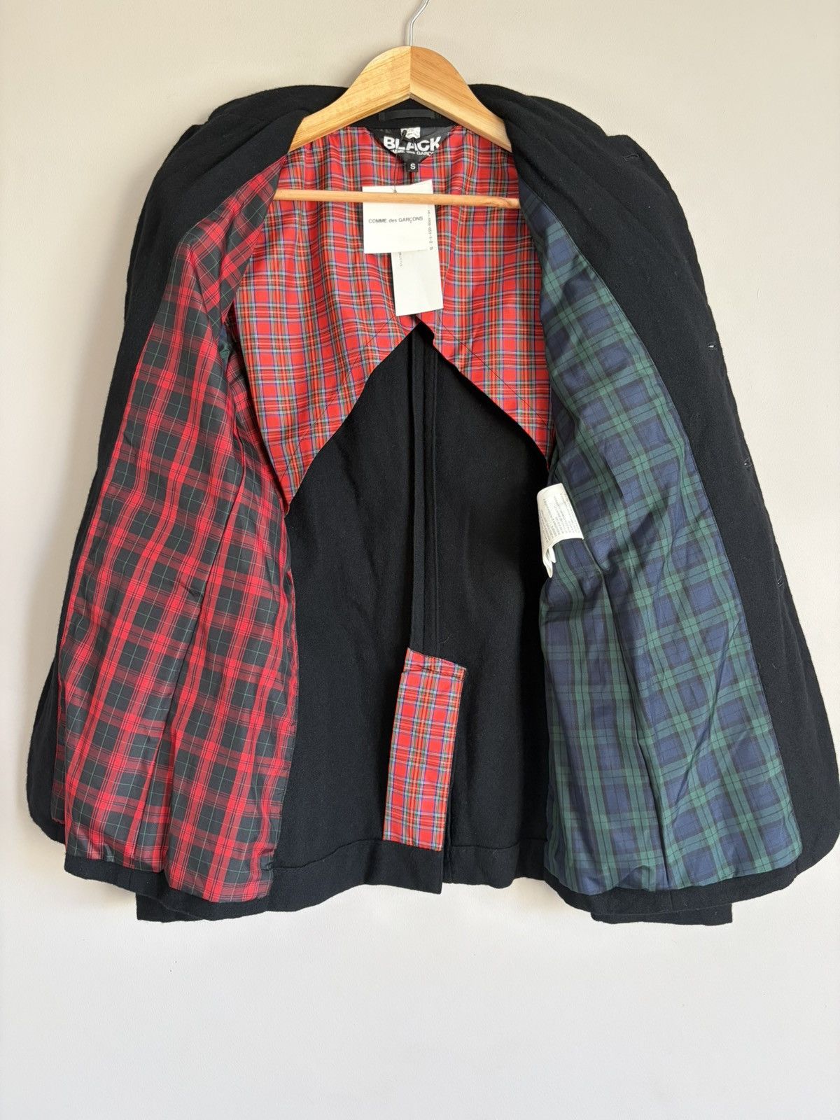 Comme des Garcons Black BLACK Comme des Garçons AD2010 Tartan-Lined Wool Jacket Size US S / EU 44-46 / 1 - 5 Thumbnail