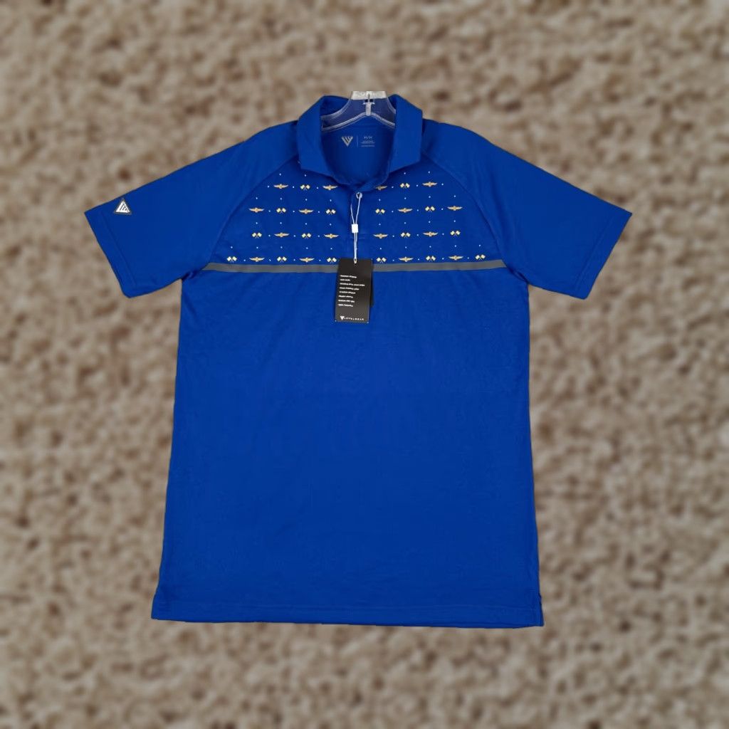 Vintage Levelwear Polo Shirt Men Medium Blue Short Sleeve Indy Golfer Polyester Shirt Size US M / EU 48-50 / 2 - 1 Thumbnail