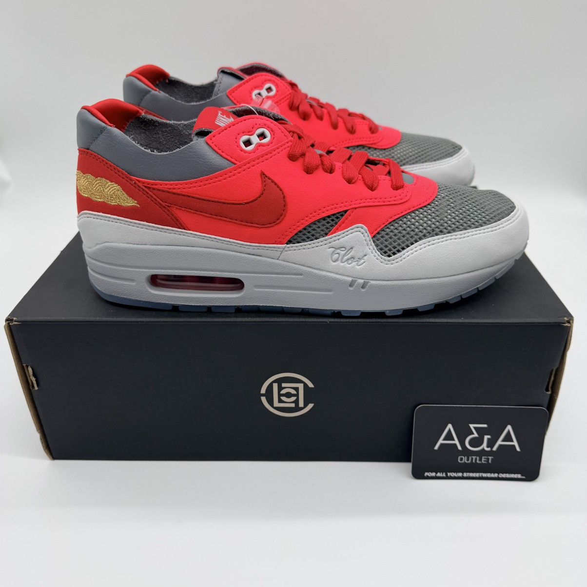 Nike Air Max 1 CLOT Kiss of Death Solar Red US 9.5 Brand New