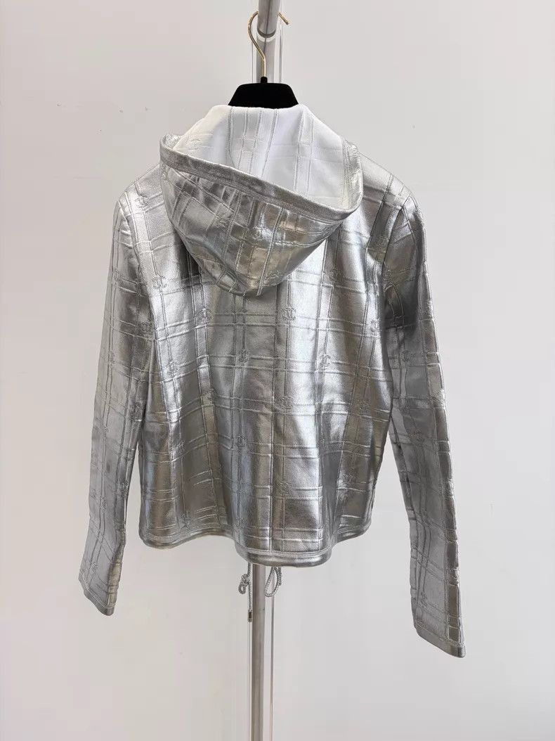 Chanel Chanel Silver technology sense dark pattern full logo hood Size XS / US 0-2 / IT 36-38 - 2 Thumbnail
