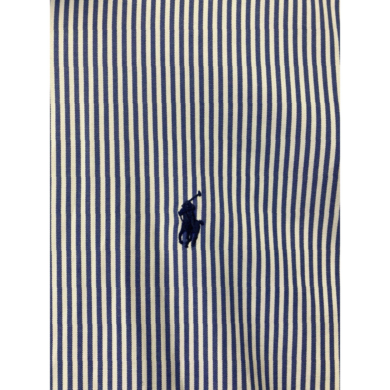 Ralph Lauren Ralph Lauren Button-Down Shirt Mens 16 32/33 Striped Classic Long Sleeve Blue Cotton Polo Pony Logo Casual Shirt Size US L / EU 52-54 / 3 - 5 Thumbnail