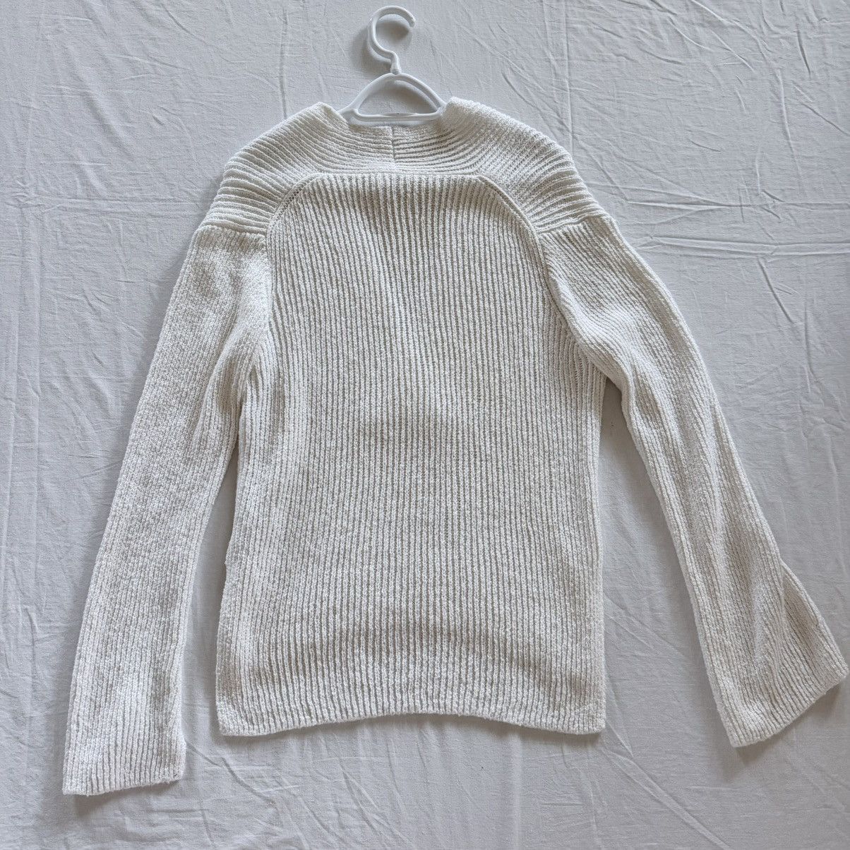 A.L.C. A.L.C. Nick Sweater White Ribbed Split Neck Slit Sleeve Sz M Size M / US 6-8 / IT 42-44 - 18 Thumbnail