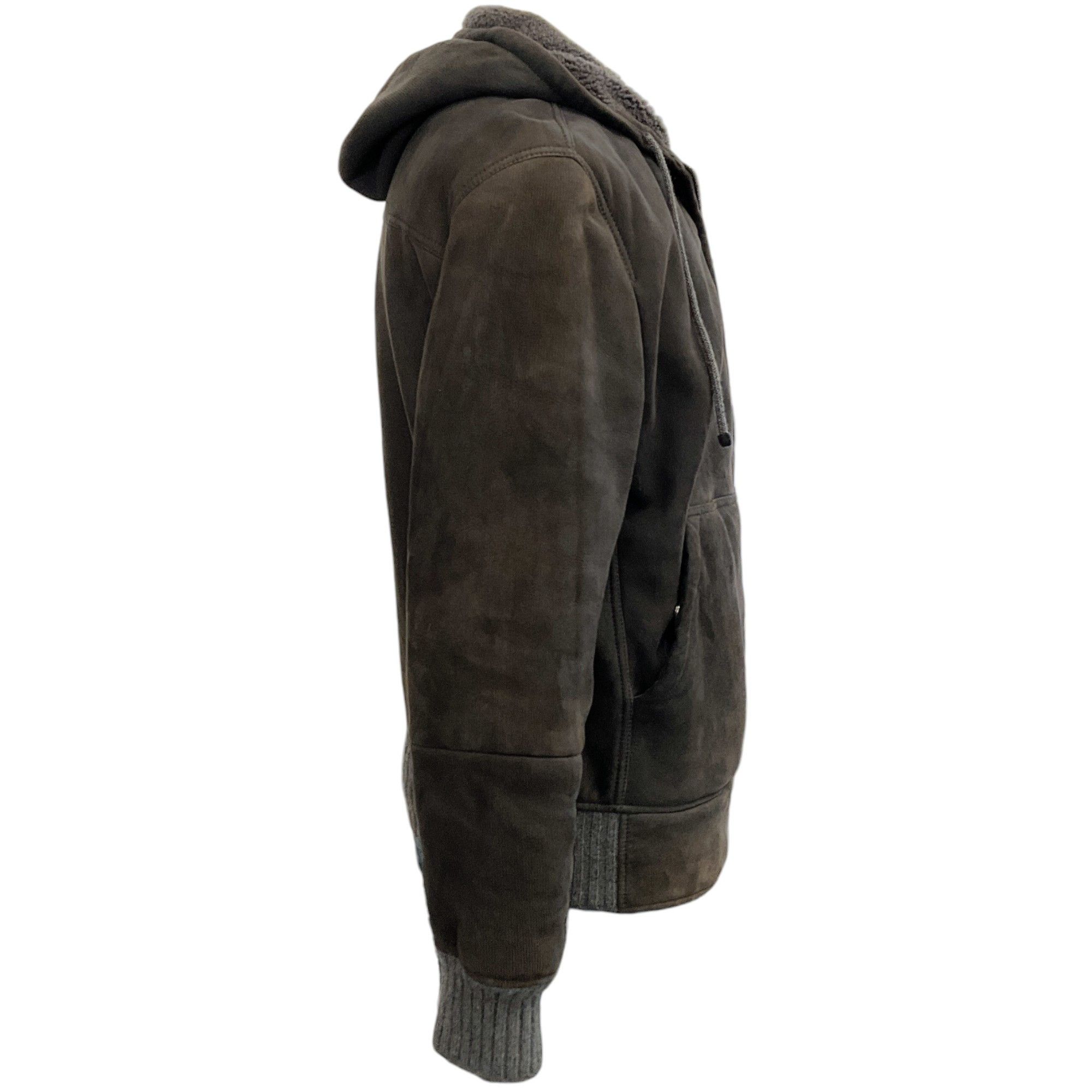 Brunello Cucinelli Brunello Cucinelli Men's Grey Shearling Jacket with Cashmere Size US M / EU 48-50 / 2 - 2 Thumbnail