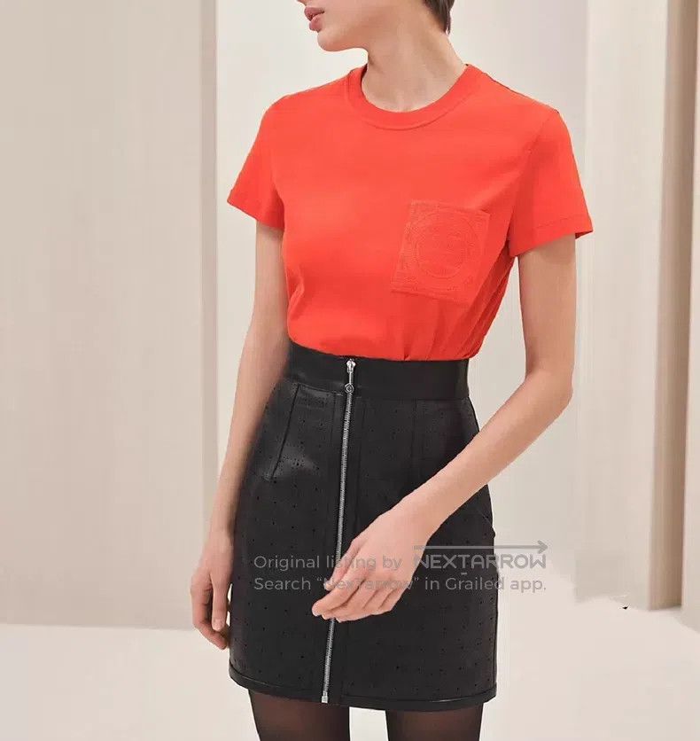 Hermes Hermes Black Cutout Sheepskin Skirt Size 25" / US 0 / IT 36 - 6 Thumbnail