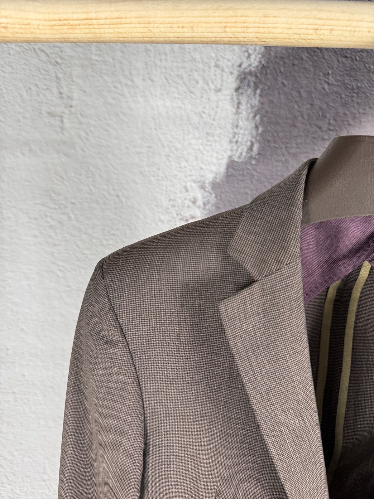 Paoloni Paoloni grey brown 2 button unlined wool blazer Size 38R - 7 Thumbnail