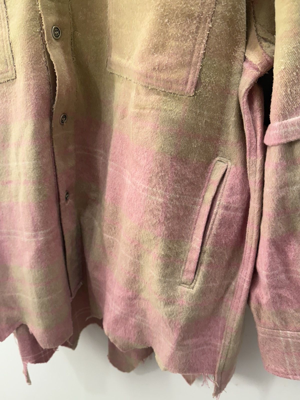 PDF PDF channel check wool overshirt pink / tan size Large Size US L / EU 52-54 / 3 - 3 Thumbnail