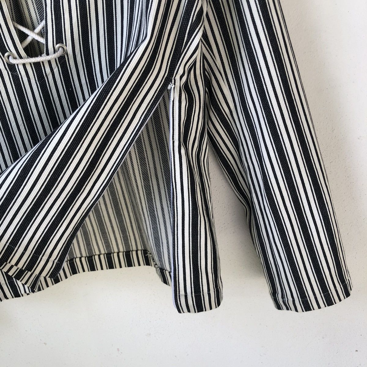 Tornado Mart TORNADO MART Japan Lace-Up Striped Long Sleeve Shirt Size US M / EU 48-50 / 2 - 9 Thumbnail