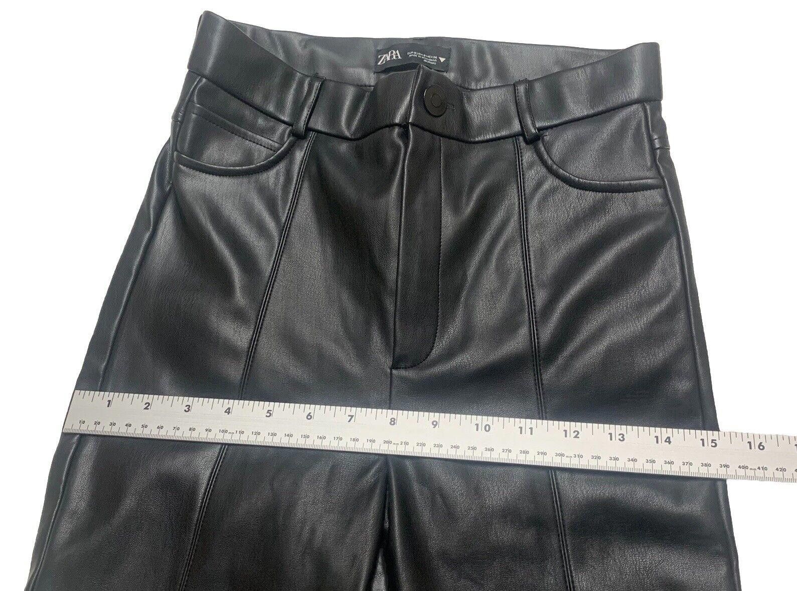 Zara Zara Faux Leather Pants Black S High Rise Skinny Size 28" / US 6 / IT 42 - 8 Thumbnail