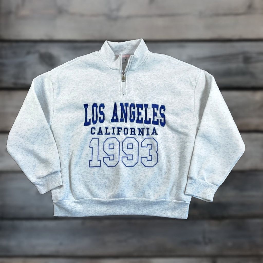Etro Retro Sweatshirt 1/4 Zip Los Angeles California Women's Medium Gray Embroidered Size M / US 6-8 / IT 42-44 - 1 Thumbnail