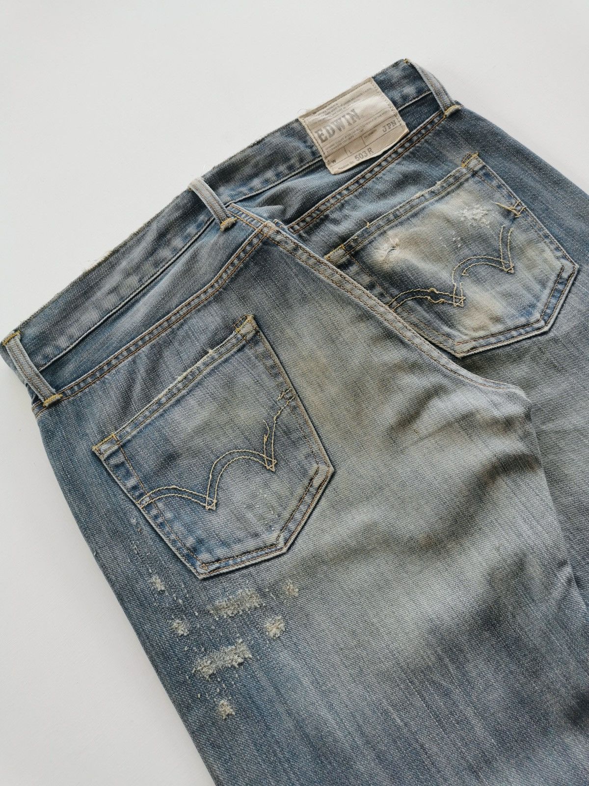 Edwin Edwin 503R Regular Fit Distressed Denim Jeans Size US 34 / EU 50 - 7 Thumbnail