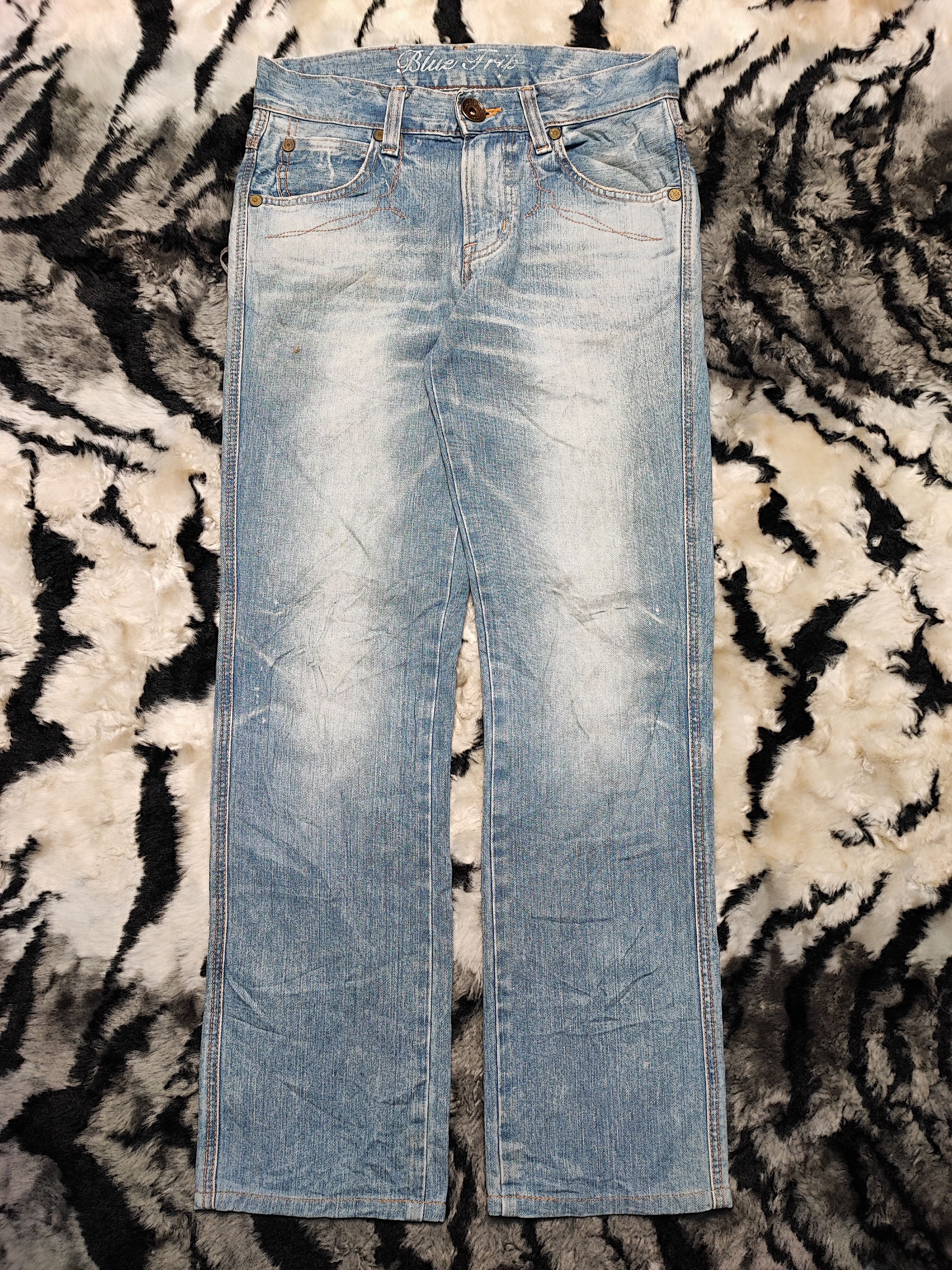 Edwin × Japanese Brand Edwin Blue Trip Punk Distressed Jeans Size US 31 - 2 Thumbnail