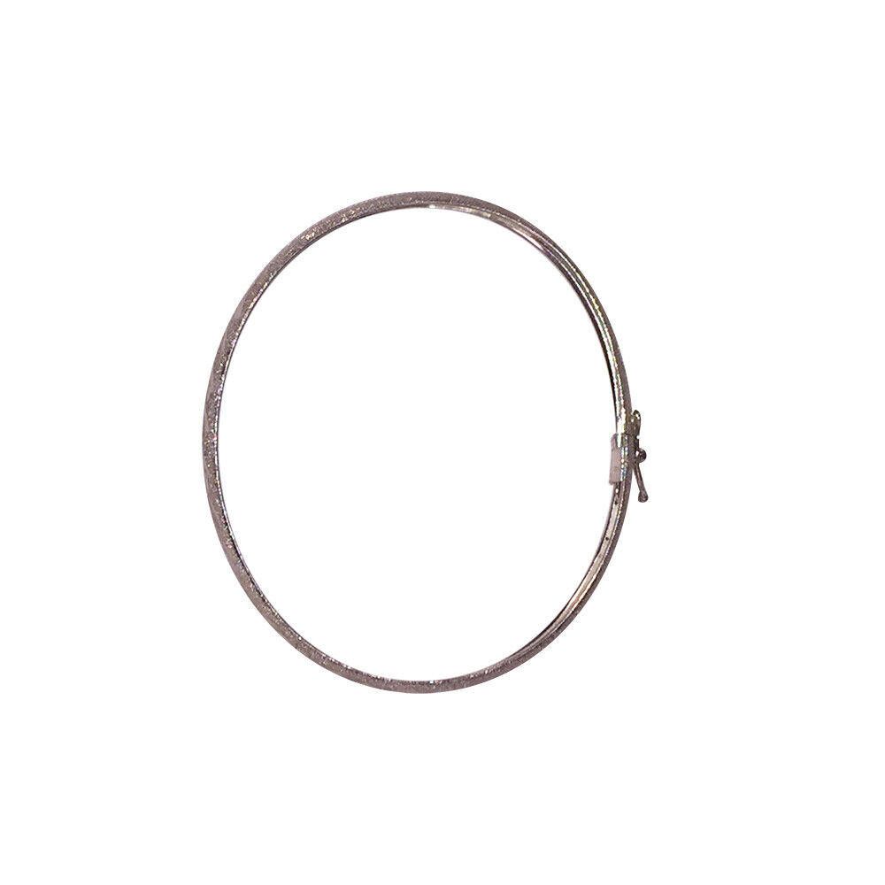 Designer Sterling Silver Diamond Etched Flexible Bangle Bracelet Size ONE SIZE - 4 Thumbnail